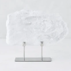 Selenite Slab On Metal Stand
