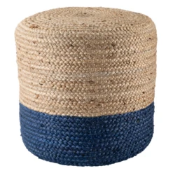 Merritt Round Pouf - Navy