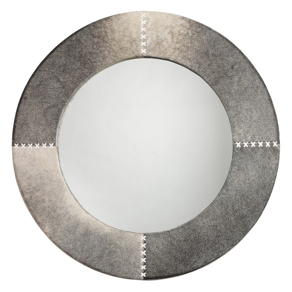 Round Cross Stitch Mirror - Grey 1 Round Cross Stitch Mirror - Grey